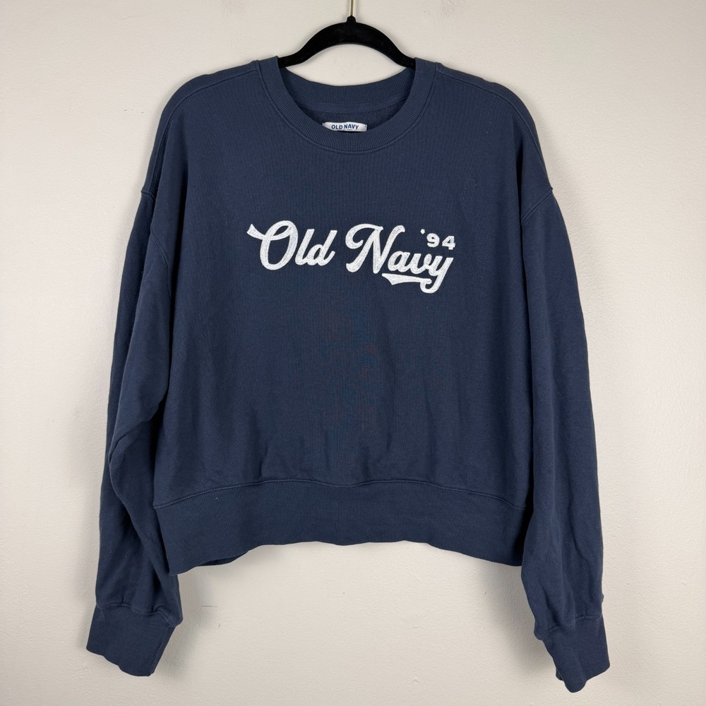 Old Navy SoComfy Sweatshirt Women's Large Navy Blue Long Sleeve Classic Pullover